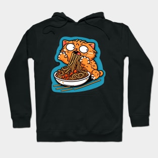 Cat eating spaghetti meme Hoodie